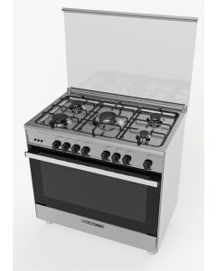 فرن جليم غاز 60*90، (5) عيون غاز، متعدد الوظائف، مروحة