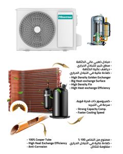 مكيف هايسنس جداري 12000 وحدة ، واي فاي ، حار/ بارد