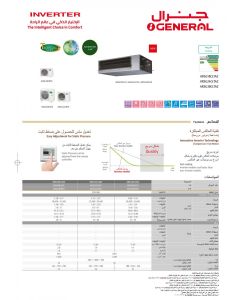 مكيف جنرال دكت 22900 وحدة ، انفرتر، بارد
