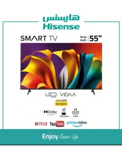 تلفزيون هايسنس 55 بوصة، ذكي، HDR ، 4K ، نظام التشغيل VIDAA